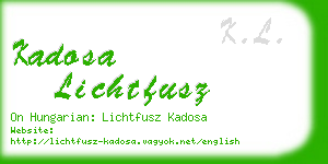 kadosa lichtfusz business card